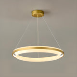 Modern Gold Double Acrylic Ring Chandelier Adjustable Height Image - 6