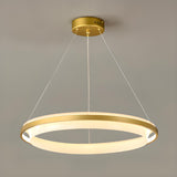 Modern Gold Double Acrylic Ring Chandelier Adjustable Height Image - 8