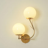 Modern Gold Double Glass Globe Wall Sconce Image - 10