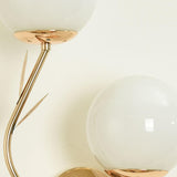 Modern Gold Double Glass Globe Wall Sconce Image - 11