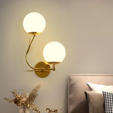 Modern Gold Double Glass Globe Wall Sconce Image - 14