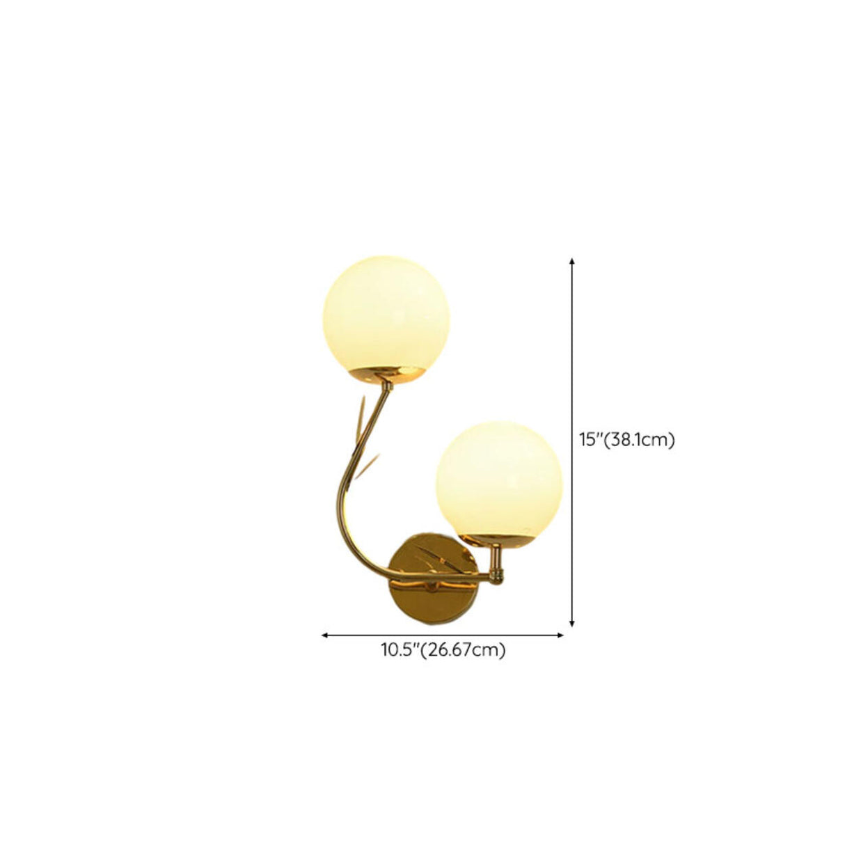 Modern Gold Double Glass Globe Wall Sconce 