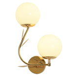 Modern Gold Double Glass Globe Wall Sconce Image - 5