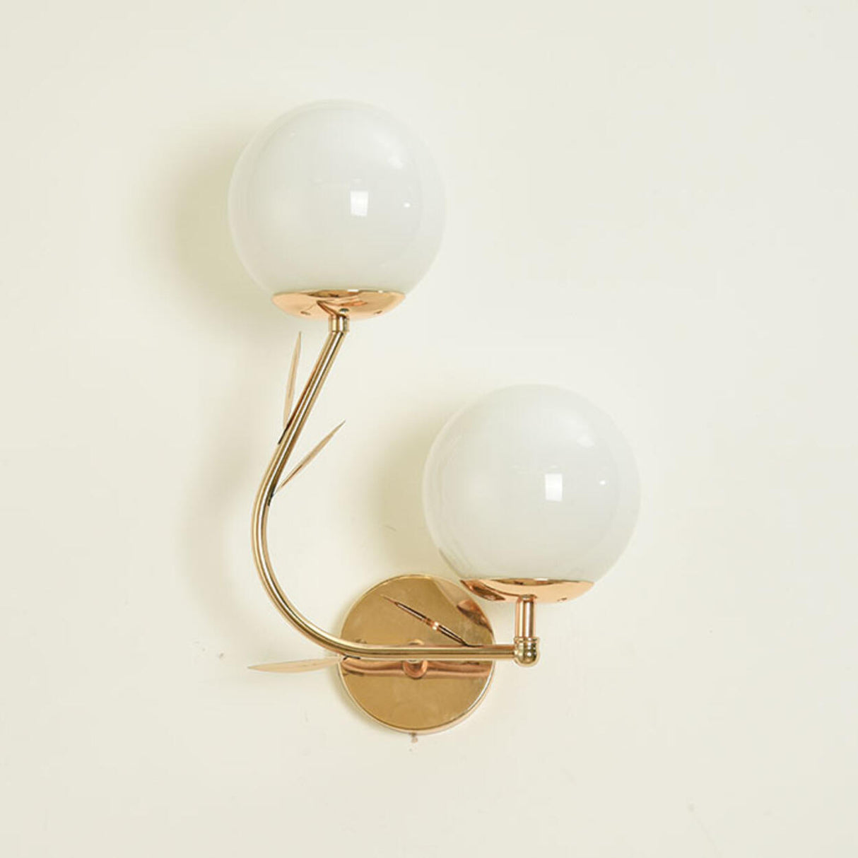 Modern Gold Double Glass Globe Wall Sconce Image - 6