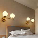 Modern Gold Double Globe Vanity Wall Sconce Light Image - 2