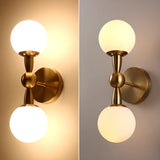 Modern Gold Double Globe Vanity Wall Sconce Light Image - 20