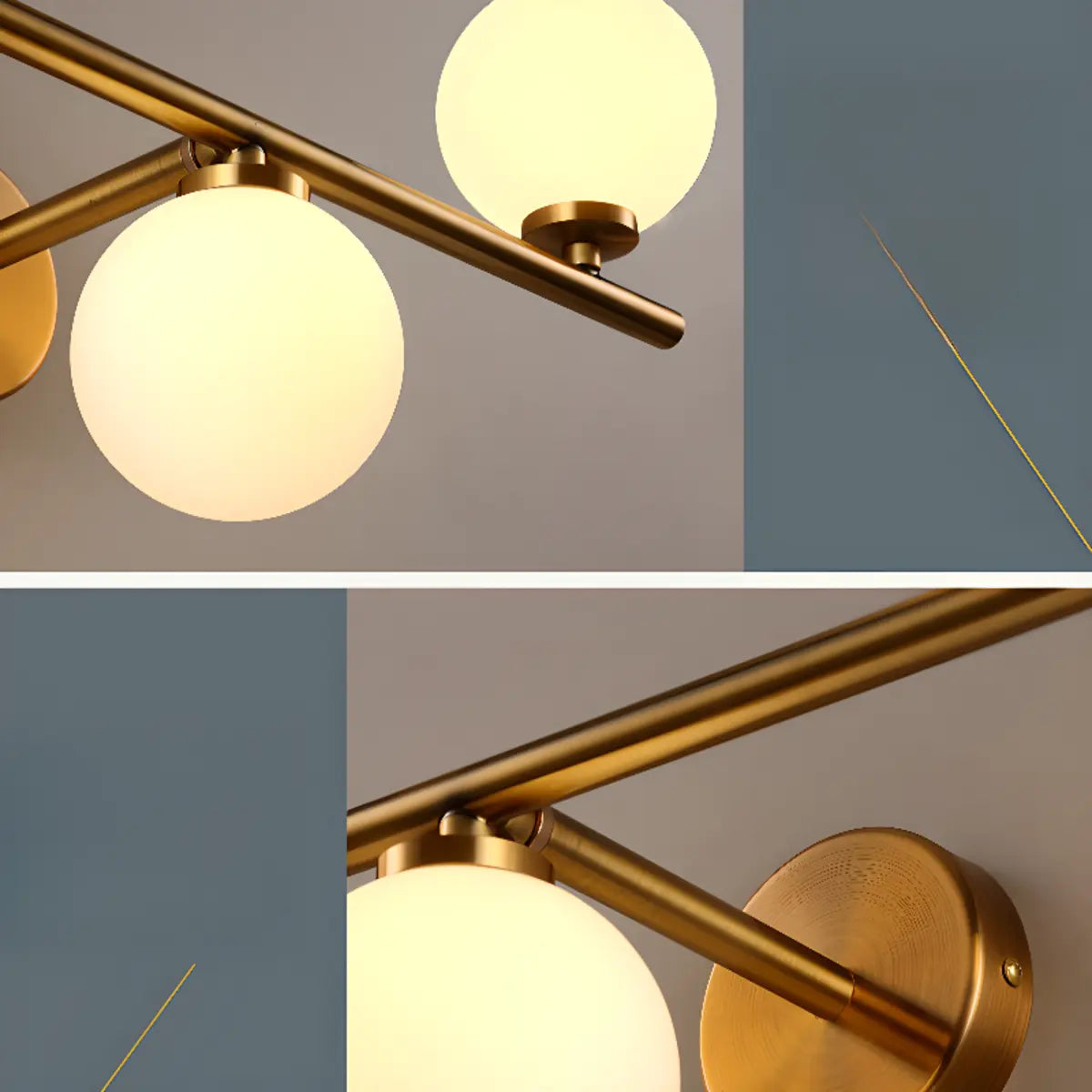 Modern Gold Double Globe Vanity Wall Sconce Light Image - 24