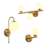 Modern Gold Double Globe Vanity Wall Sconce Light Image - 5