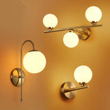 Modern Gold Double Globe Vanity Wall Sconce Light Image - 6