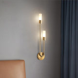 Modern Gold Dual Cylindrical LED Wall Sconce Light Image - 1