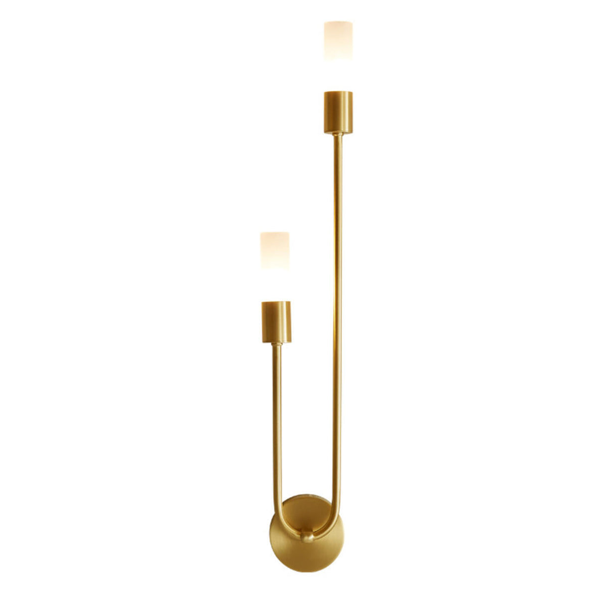 Modern Gold Dual Cylindrical LED Wall Sconce Light Image - 10