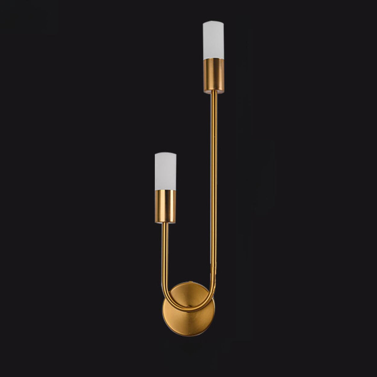 Modern Gold Dual Cylindrical LED Wall Sconce Light Image - 11