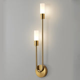 Modern Gold Dual Cylindrical LED Wall Sconce Light Image - 12