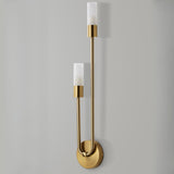 Modern Gold Dual Cylindrical LED Wall Sconce Light Image - 13