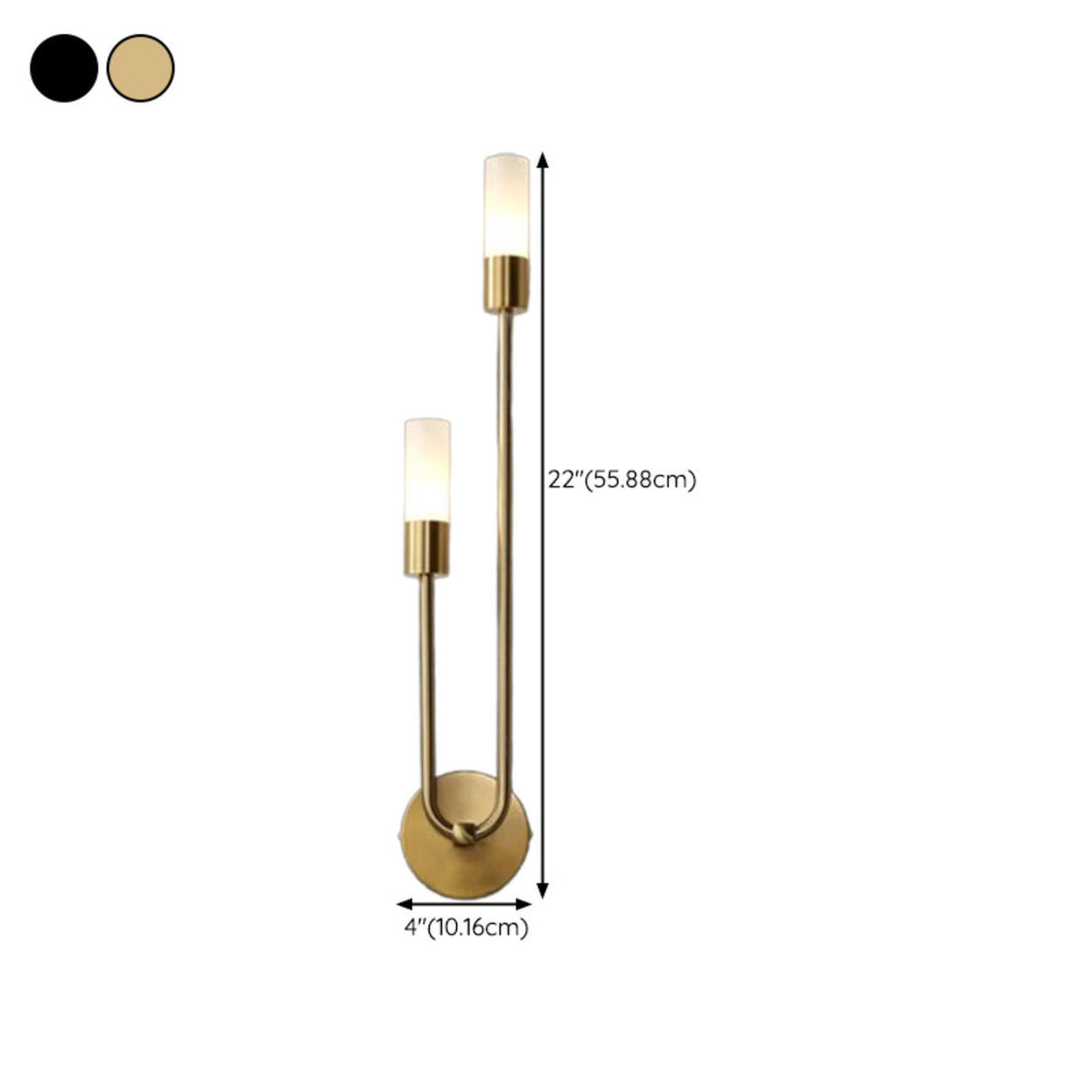 Modern Gold Dual Cylindrical LED Wall Sconce Light Image - 18