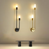 Modern Gold Dual Cylindrical LED Wall Sconce Light Image - 4