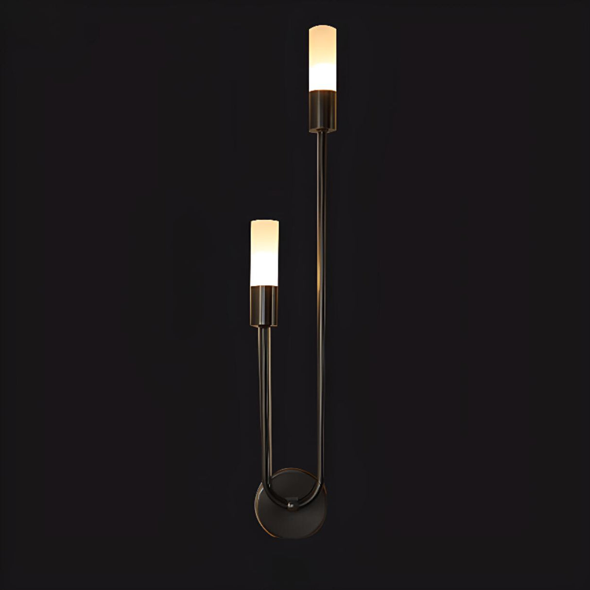 Modern Gold Dual Cylindrical LED Wall Sconce Light Image - 7