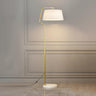 Modern Gold Fabric Cylinder Arc Bedroom Floor Lamp Image - 3