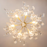 Modern Gold Finish Crystal Branch Chandelier  Image - 11