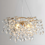 Modern Gold Finish Crystal Branch Chandelier  Image - 2