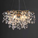 Modern Gold Finish Crystal Branch Chandelier  Image - 7