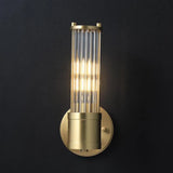 Modern Gold Finish Cylindrical Glass Vanity Sconces Image - 1