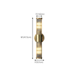 Modern Gold Finish Cylindrical Glass Vanity Sconces Image - 11