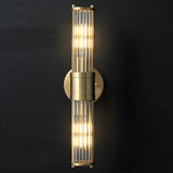 Modern Gold Finish Cylindrical Glass Vanity Sconces Image - 3