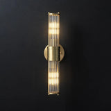 Modern Gold Finish Cylindrical Glass Vanity Sconces Image - 4