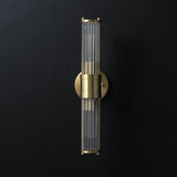 Modern Gold Finish Cylindrical Glass Vanity Sconces Image - 6