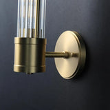 Modern Gold Finish Cylindrical Glass Vanity Sconces Image - 8