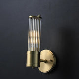 Modern Gold Finish Cylindrical Glass Vanity Sconces Image - 9