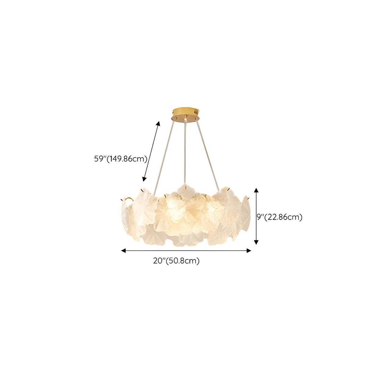 Modern Gold Flower Glass Petals Pendant Chandelier  