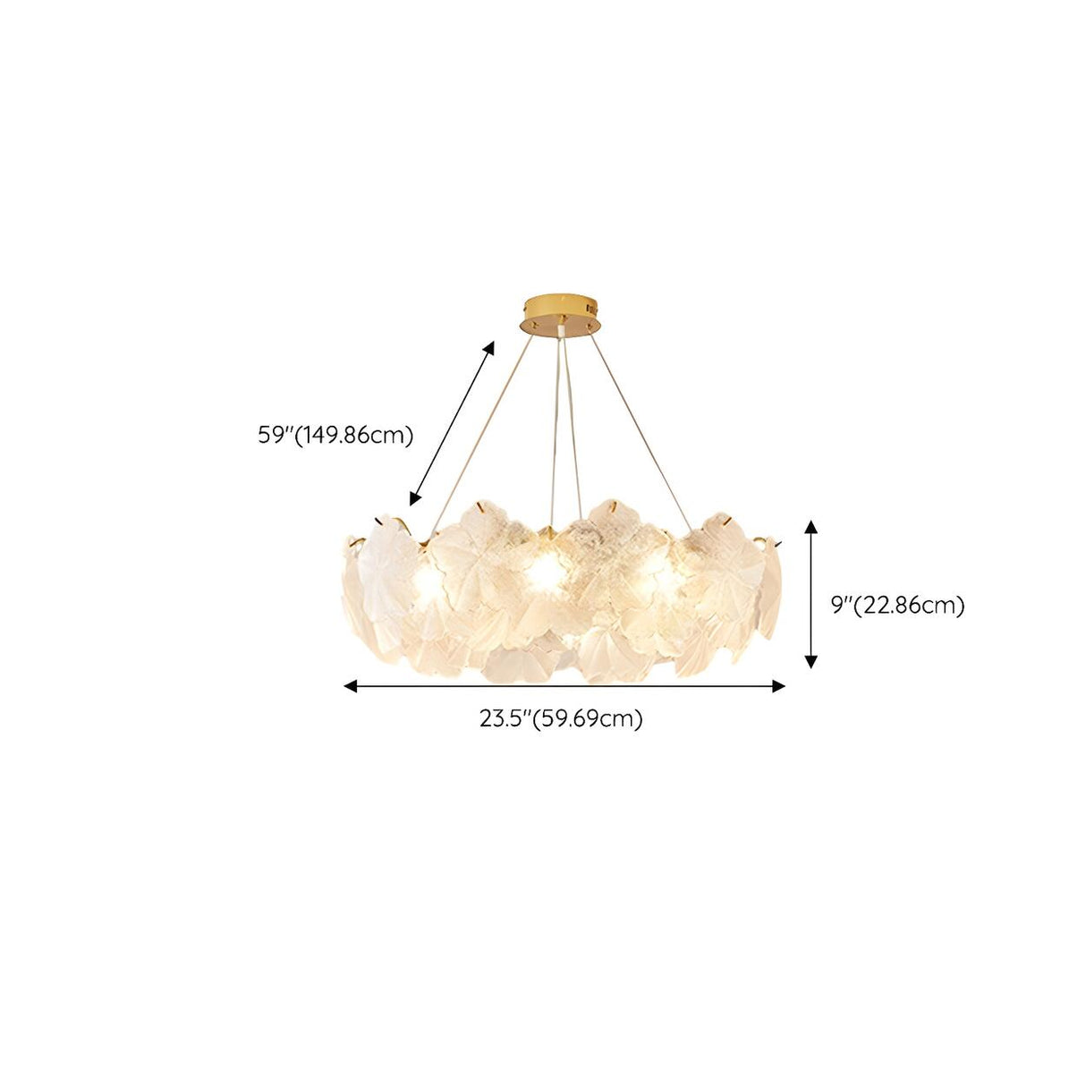 Modern Gold Flower Glass Petals Pendant Chandelier  Image - 14