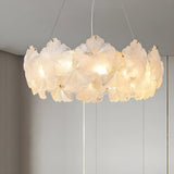 Modern Gold Flower Glass Petals Pendant Chandelier  Image - 4