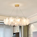 Modern Gold Flower Glass Petals Pendant Chandelier  Image - 5