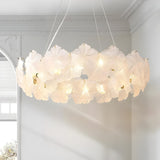 Modern Gold Flower Glass Petals Pendant Chandelier  Image - 7