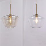 Modern Gold Frame Geometric Clear Glass Pendant Lights Image - 11