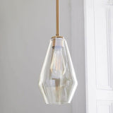 Modern Gold Frame Geometric Clear Glass Pendant Lights Image - 9