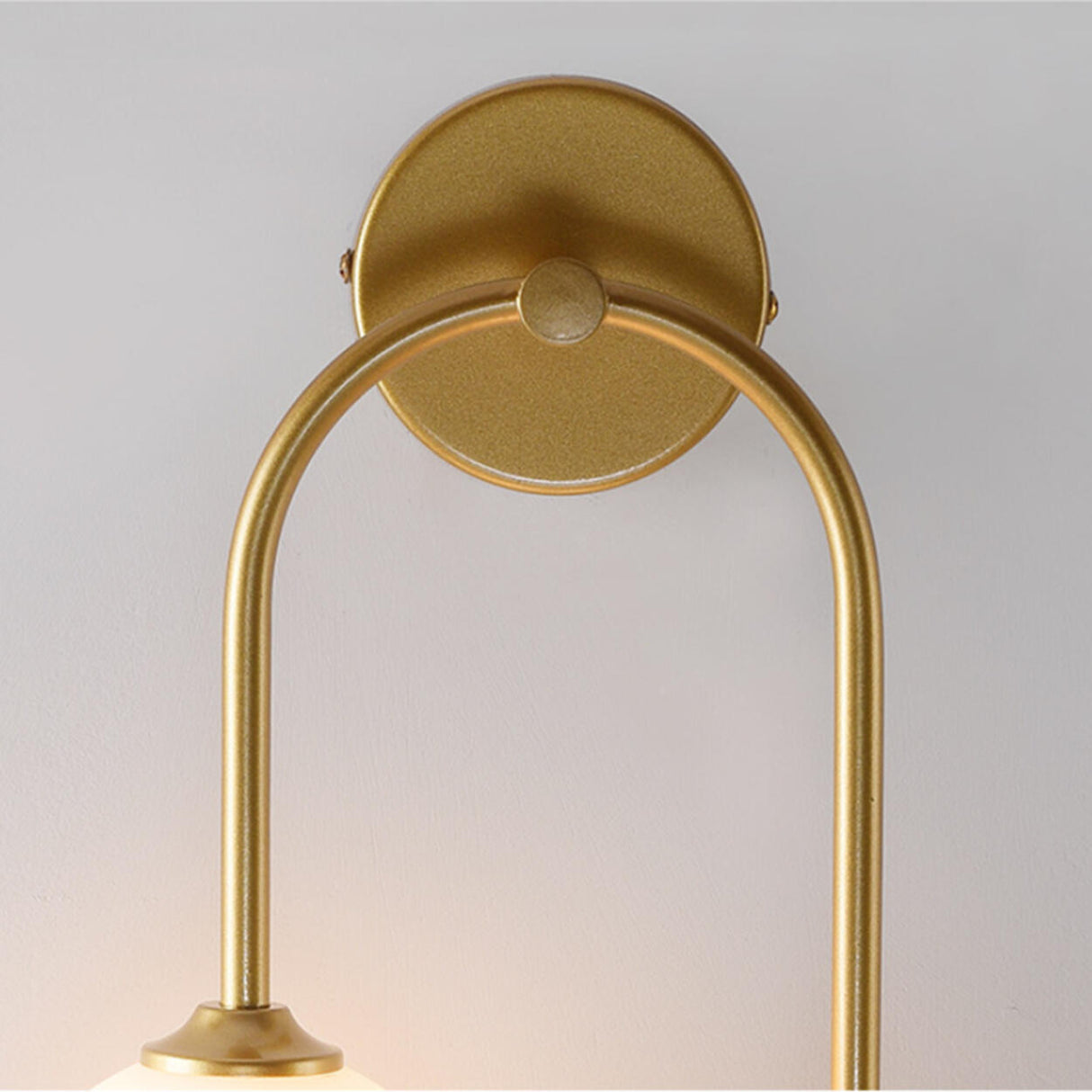 Modern Gold Frosted Glass Globe Metal Wall Sconce Image - 12