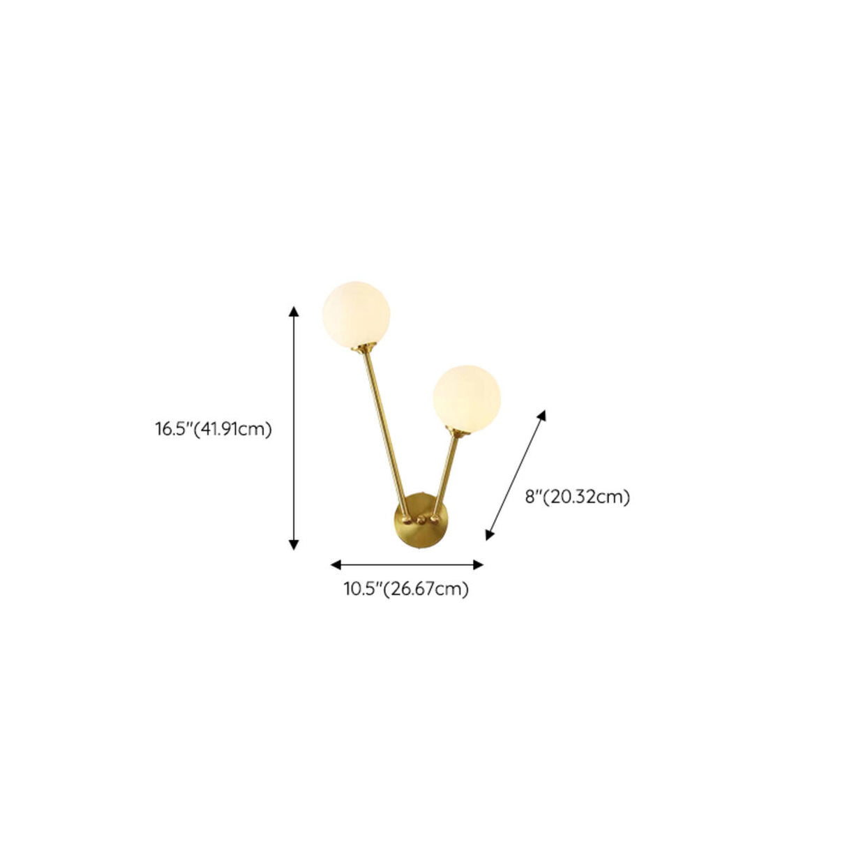 Modern Gold Frosted Glass Globe Metal Wall Sconce Image - 15