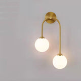 Modern Gold Frosted Glass Globe Metal Wall Sconce Image - 5