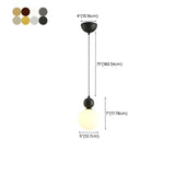 Modern Gold Frosted Glass Globe Pendant Light #size