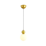 Modern Gold Frosted Glass Globe Pendant Light Image - 5