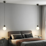 Modern Gold Frosted Glass Globe Pendant Light Image - 8