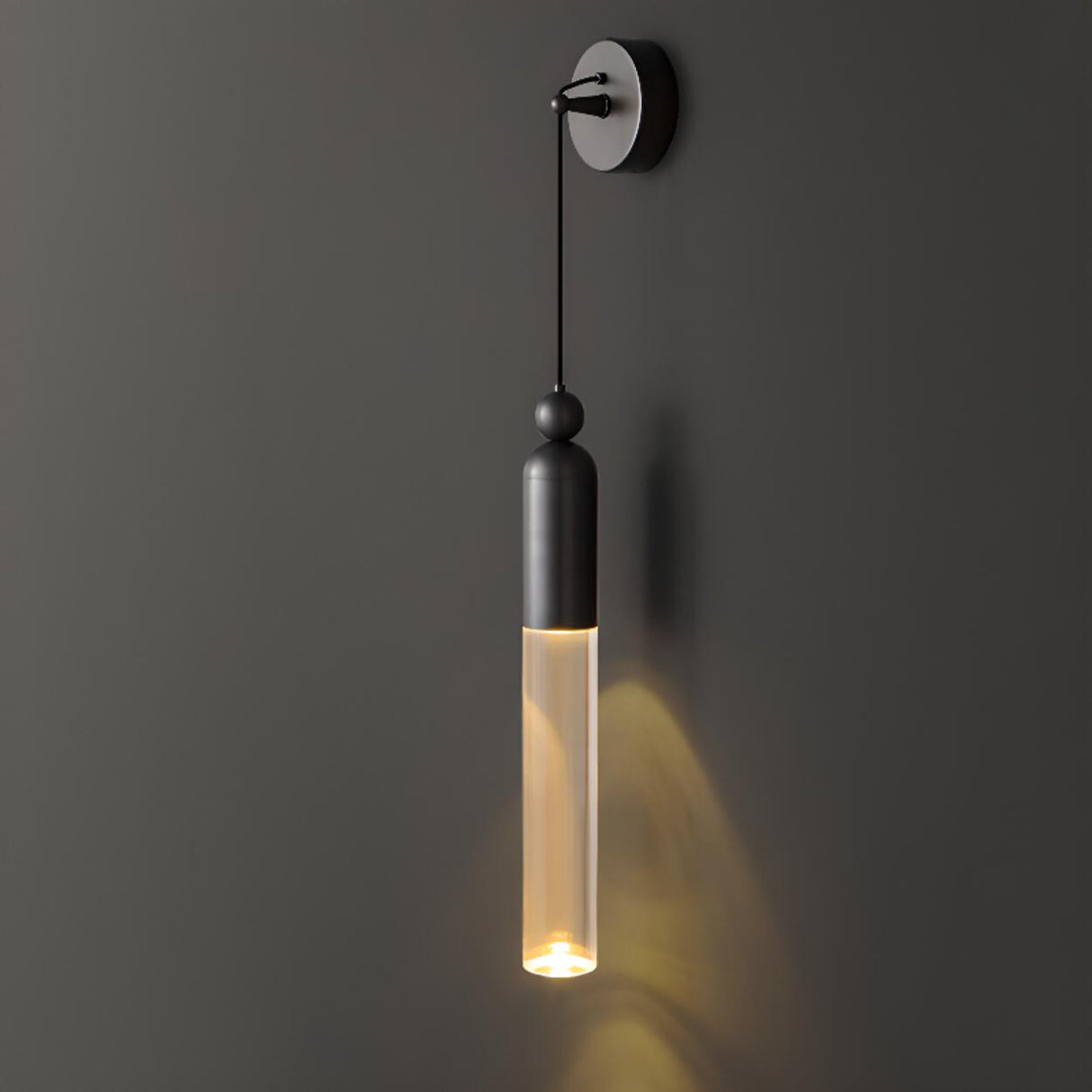 Modern Gold Frosted Glass Tube Pendant Wall Sconce Image - 14