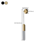 Modern Gold Frosted Glass Tube Pendant Wall Sconce #size