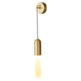 Modern Gold Frosted Glass Tube Pendant Wall Sconce Image - 5