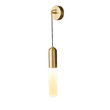 Modern Gold Frosted Glass Tube Pendant Wall Sconce Image - 7