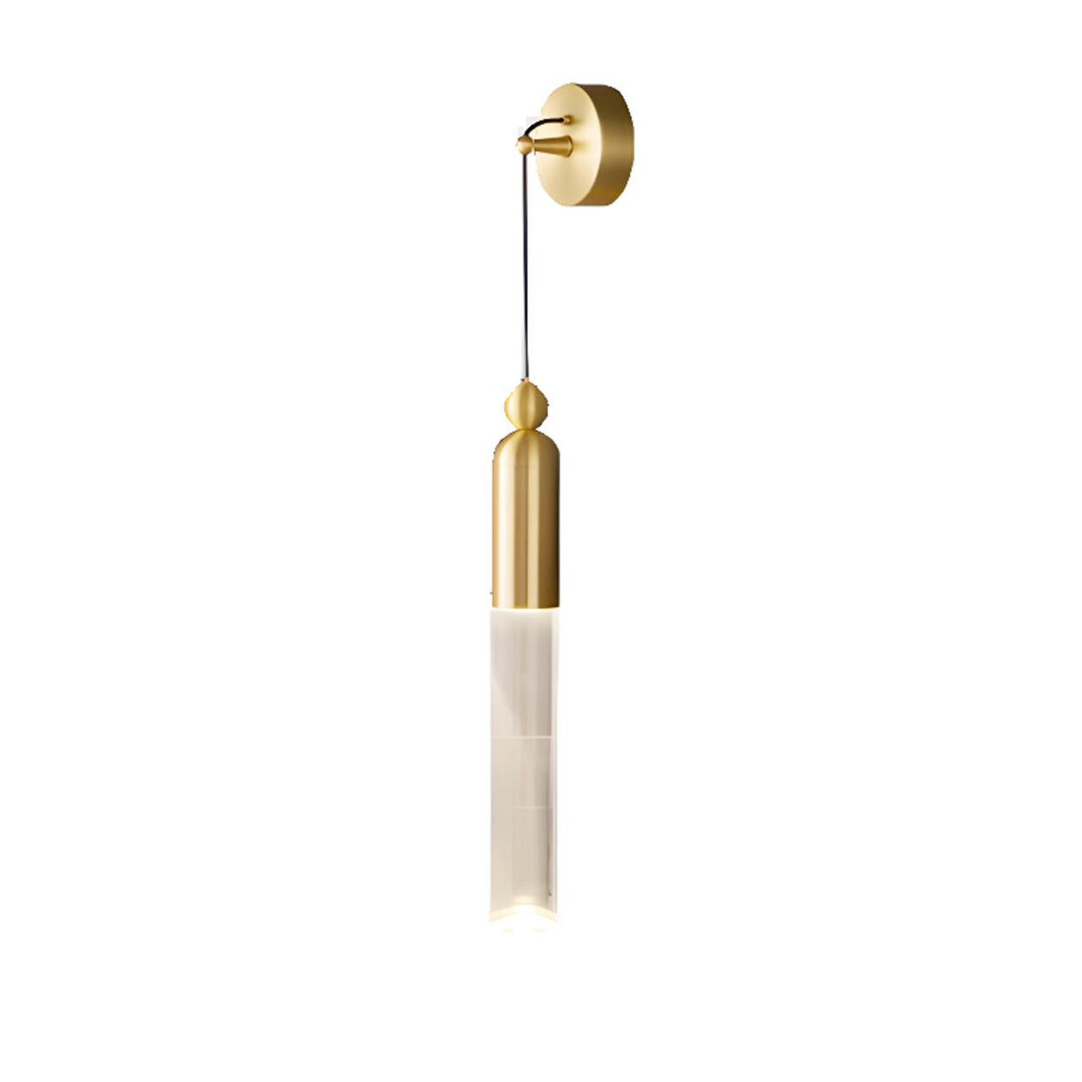 Modern Gold Frosted Glass Tube Pendant Wall Sconce Image - 9